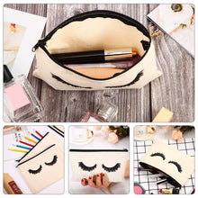 Load image into Gallery viewer, Canvas Eyelash Makeup Bag (Can be personalized)
