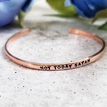 Load image into Gallery viewer, NOT TODAY SATAN Skinny Cuff Adjustable Bracelet