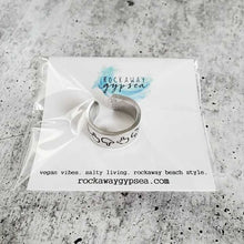 Load image into Gallery viewer, Middle Finger Hand Stamped Aluminum Wide Band Finger Ring