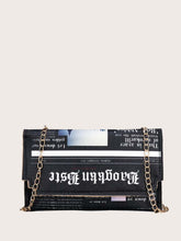 Load image into Gallery viewer, Newspaper Print  Crossbody Bag
