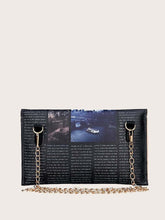 Load image into Gallery viewer, Newspaper Print  Crossbody Bag
