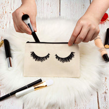 Load image into Gallery viewer, Canvas Eyelash Makeup Bag (Can be personalized)
