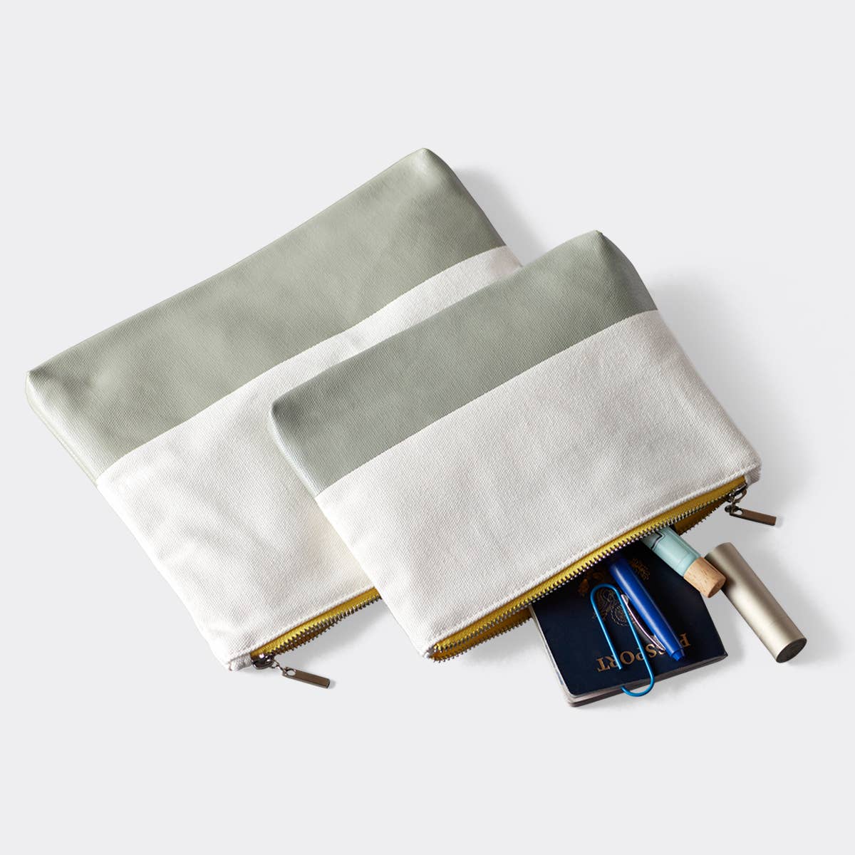 Set of 2, Canvas Zip Navy