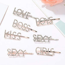 Load image into Gallery viewer, Rhinestones Bobby Pins Silver Plated Words Letter Crystal Hair Pins - &quot;BABY&quot;
