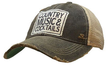 Load image into Gallery viewer, Country Music &amp; Cocktails Distressed Trucker Cap
